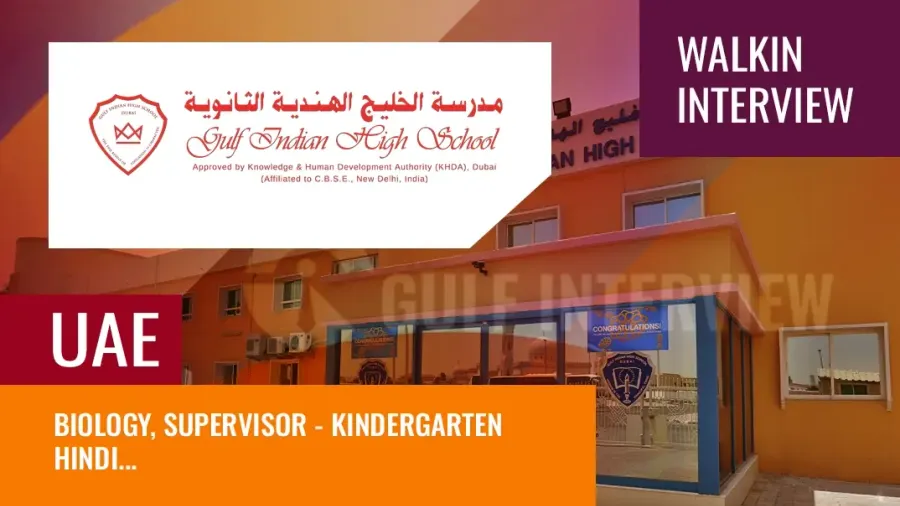 Teaching Job Vacancy: Gulf Indian High School, Dubai
