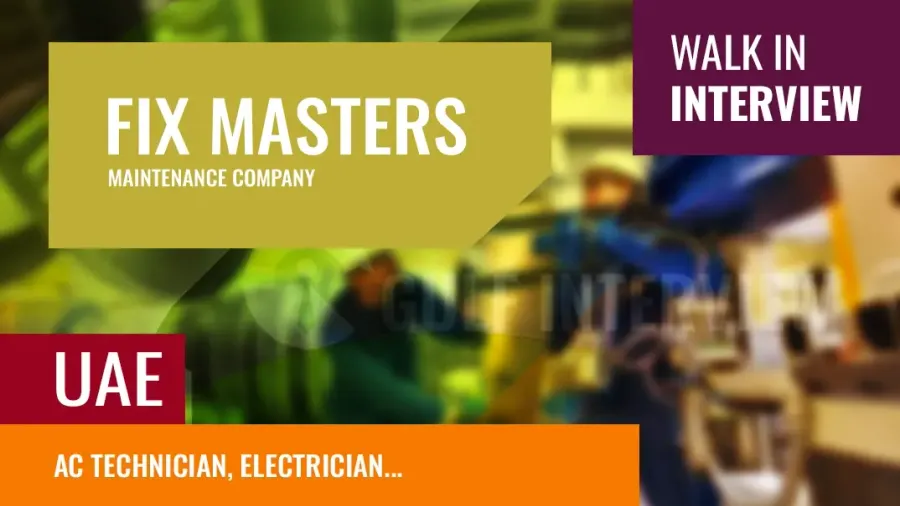 Multi-Skilled Technicians Wanted at Fix Masters Dubai