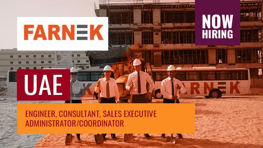 Farnek Jobs in Dubai, Engineer, Consultant Vacancies