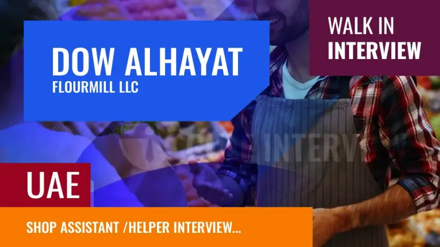 Shop Assistant / Helper for Grocery Shop + Flour Mill, Dubai
