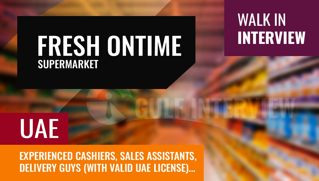 supermarket staff needed in dubai