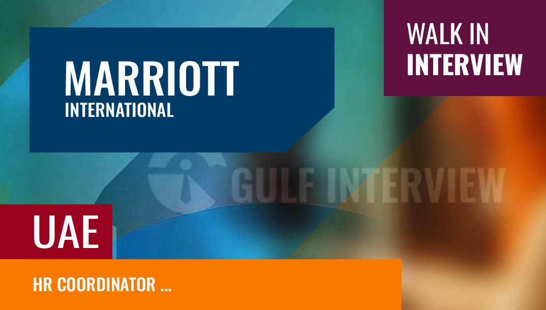 hr coordinator vacancy at marriott dubai
