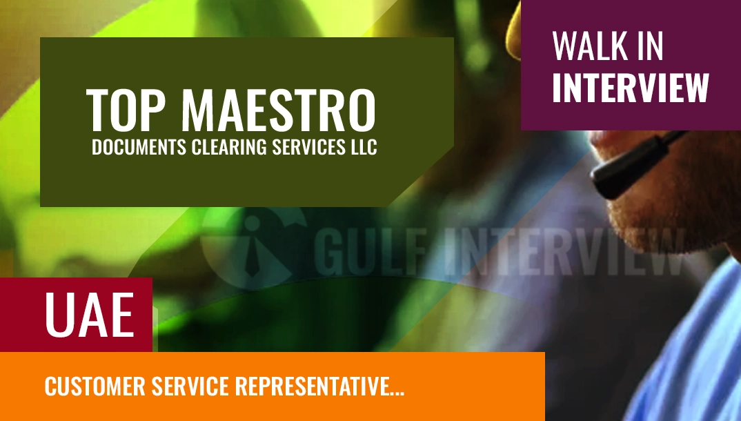 customer service representative job in dubai